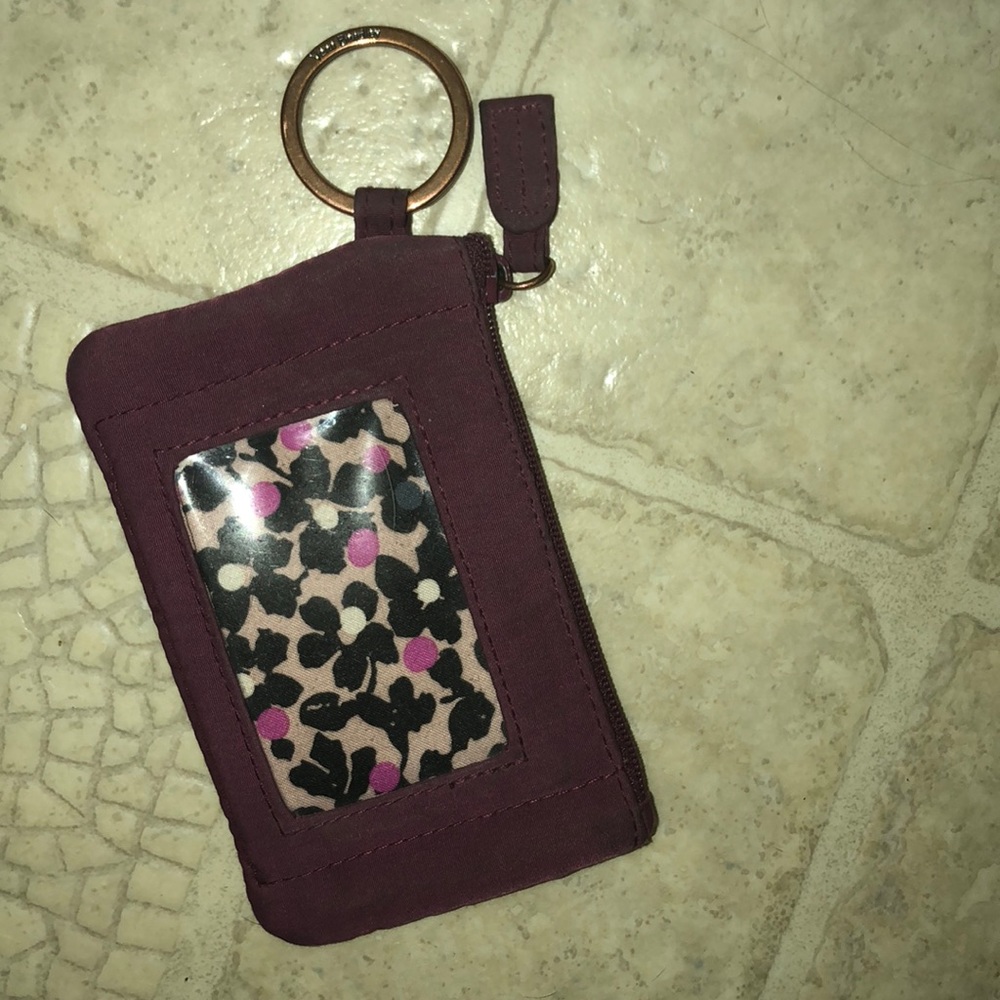 Vera Bradley Maroon Zip ID case